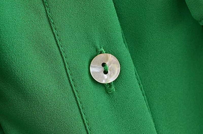 Spring Summer Women Long Sleeve All Match Laminated Decoration Shirt - Image 7