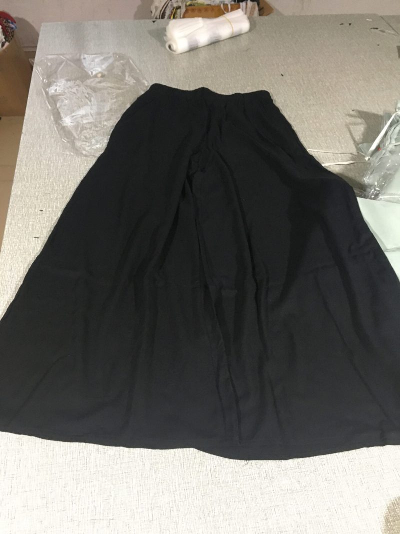 Spring Summer Elastic High Waist Solid Color Cotton Side Pocket Wide Leg Trousers Women Casual Loose Swing Pants - Image 8