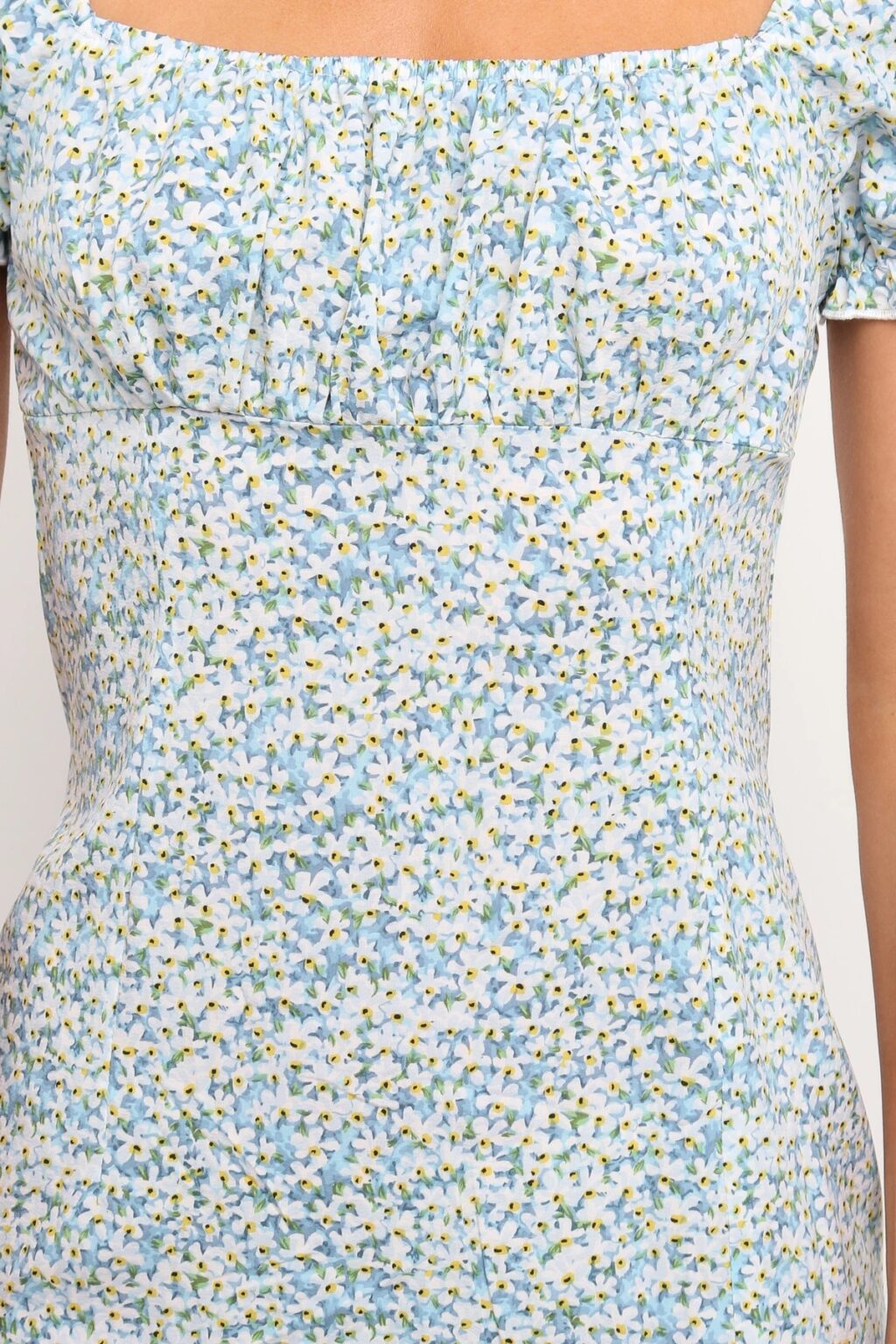 Women  Summer New Holiday Sexy Square Collar Short Sleeve Printed Dress - Image 6