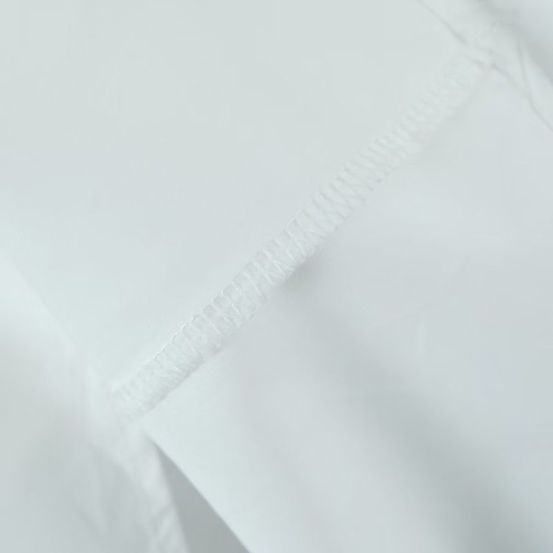 Women Puff Sleeve Single Breasted White Shirt Summer Slim Fit Figure Flattering Graceful Tops Small Shirt - Image 12