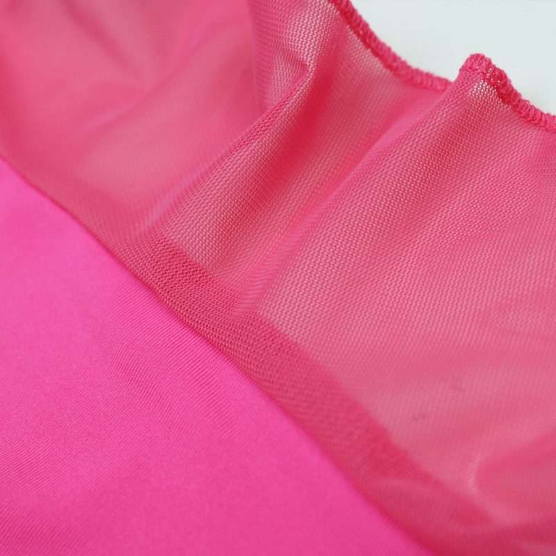 Women Clothing Elegant Wrapped Chest Mesh Patchwork Ruffled Slit Dress - Image 11