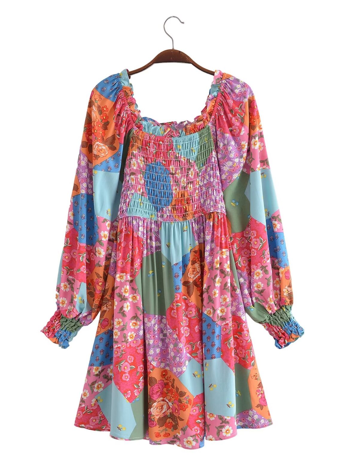 Summer Women  Rayon Floral Print off Shoulder Elastic Bust Midi Dress - Image 4
