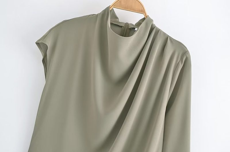 Autumn Urban Casual Women Solid Color Asymmetric Pullover Long Sleeve Shirt - Image 8