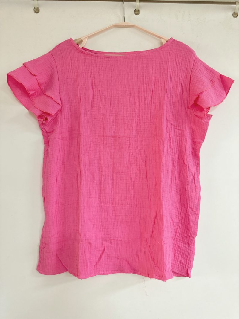 Summer Women Clothing Women Round Neck Cotton Double Layer Short Sleeved T shirt Casual Top - Image 9