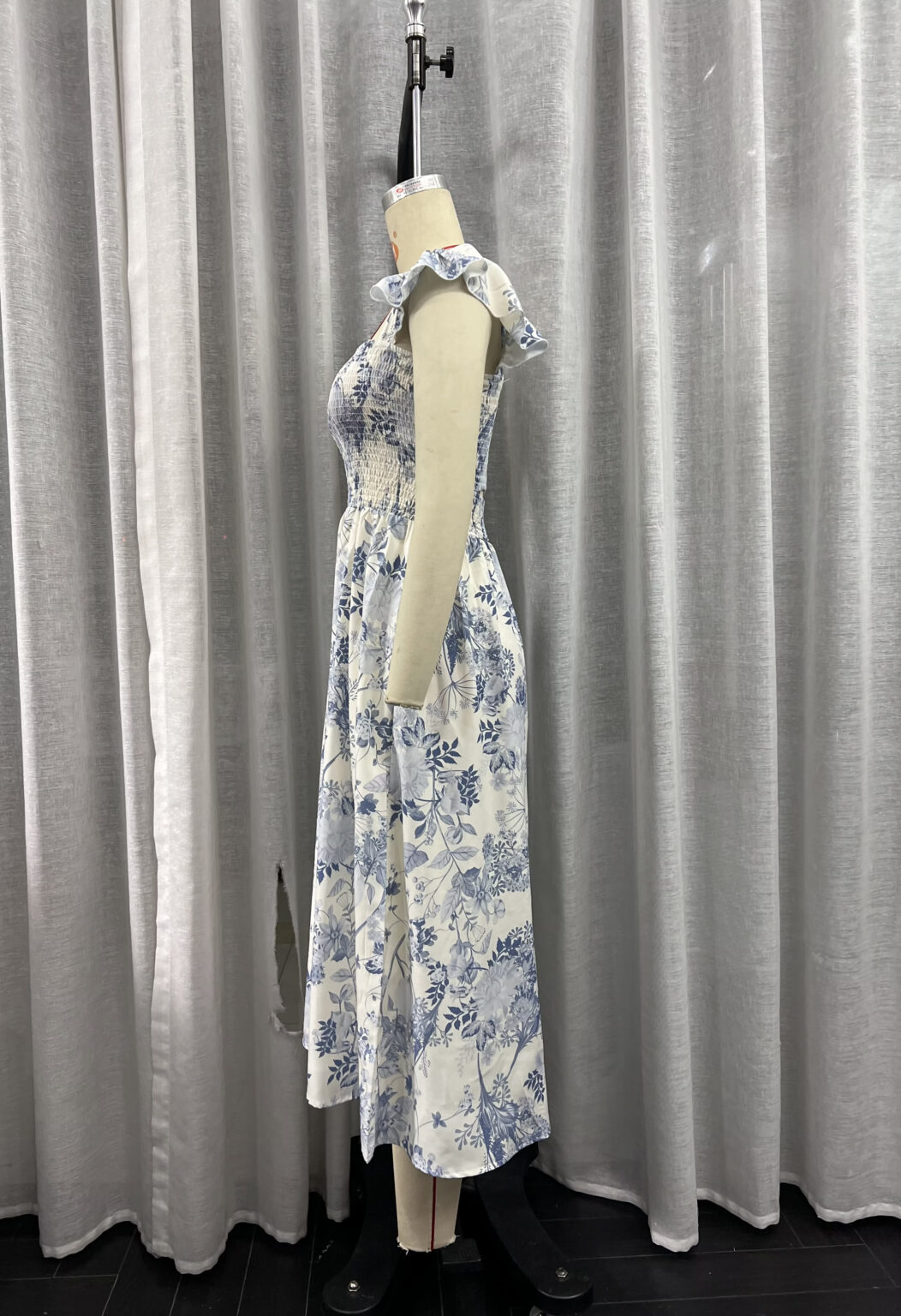 Sexy Side Split Wooden Ear Midi Dress Summer Floral Printing Slip Dress - Image 3