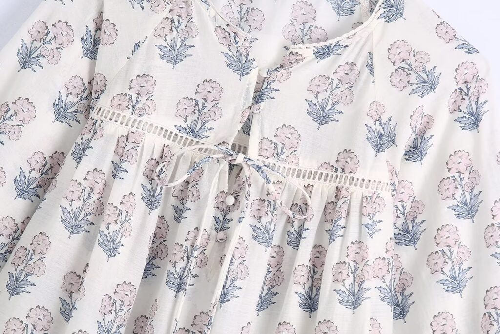 Sweet French Floral Dress Long Fairy Early Spring Niche Tea Break Dress - Image 4