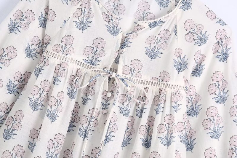 Sweet French Floral Dress Long Fairy Early Spring Niche Tea Break Dress - Image 4