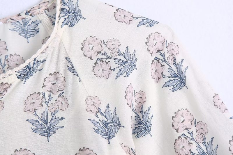Sweet French Floral Dress Long Fairy Early Spring Niche Tea Break Dress - Image 6