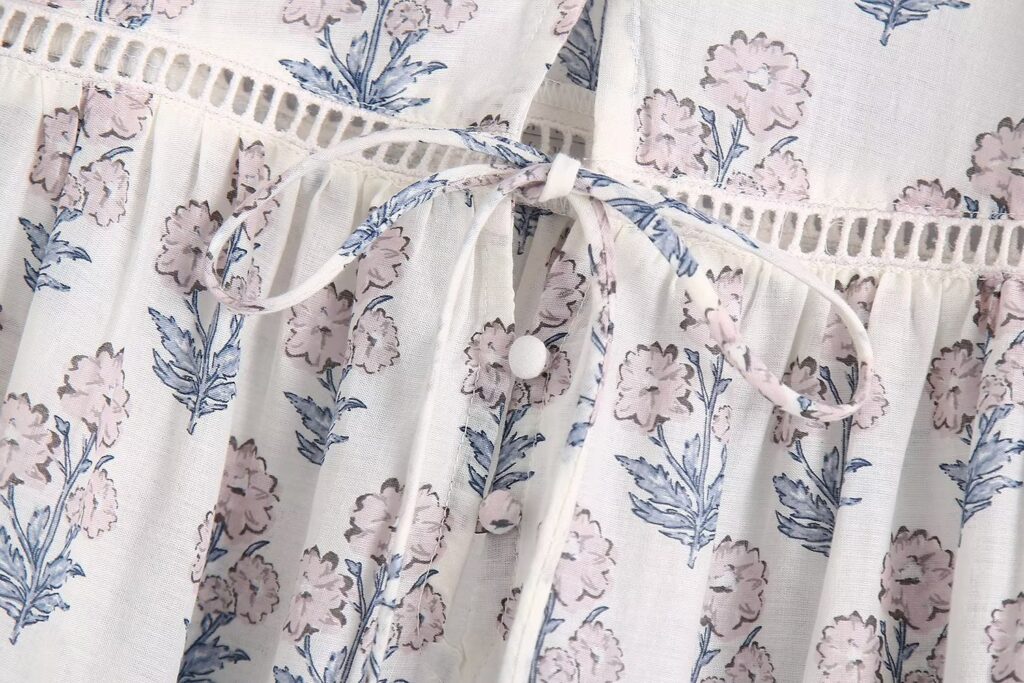 Sweet French Floral Dress Long Fairy Early Spring Niche Tea Break Dress - Image 7