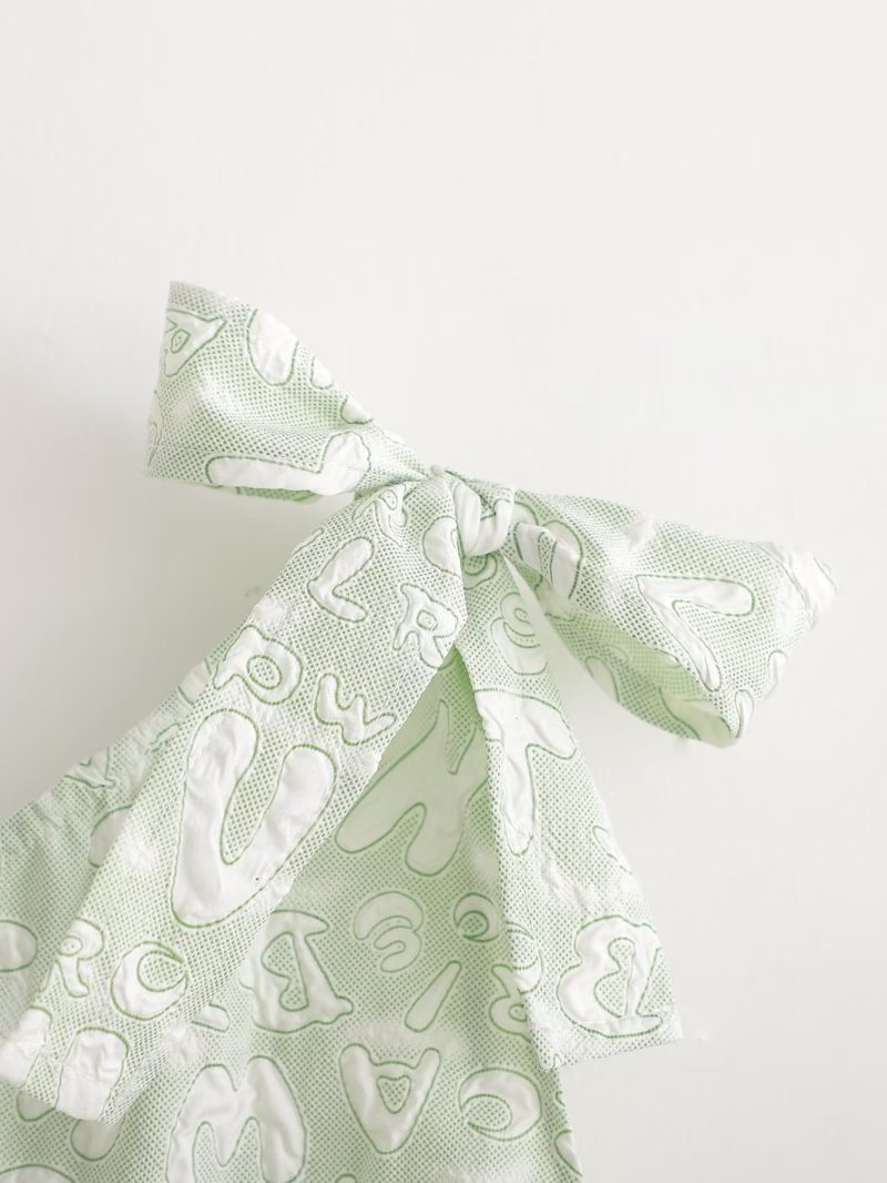 Spring Summer Organza Diagonal Shoulder Tiered Dress Women Small Floral Short Dress - Image 3