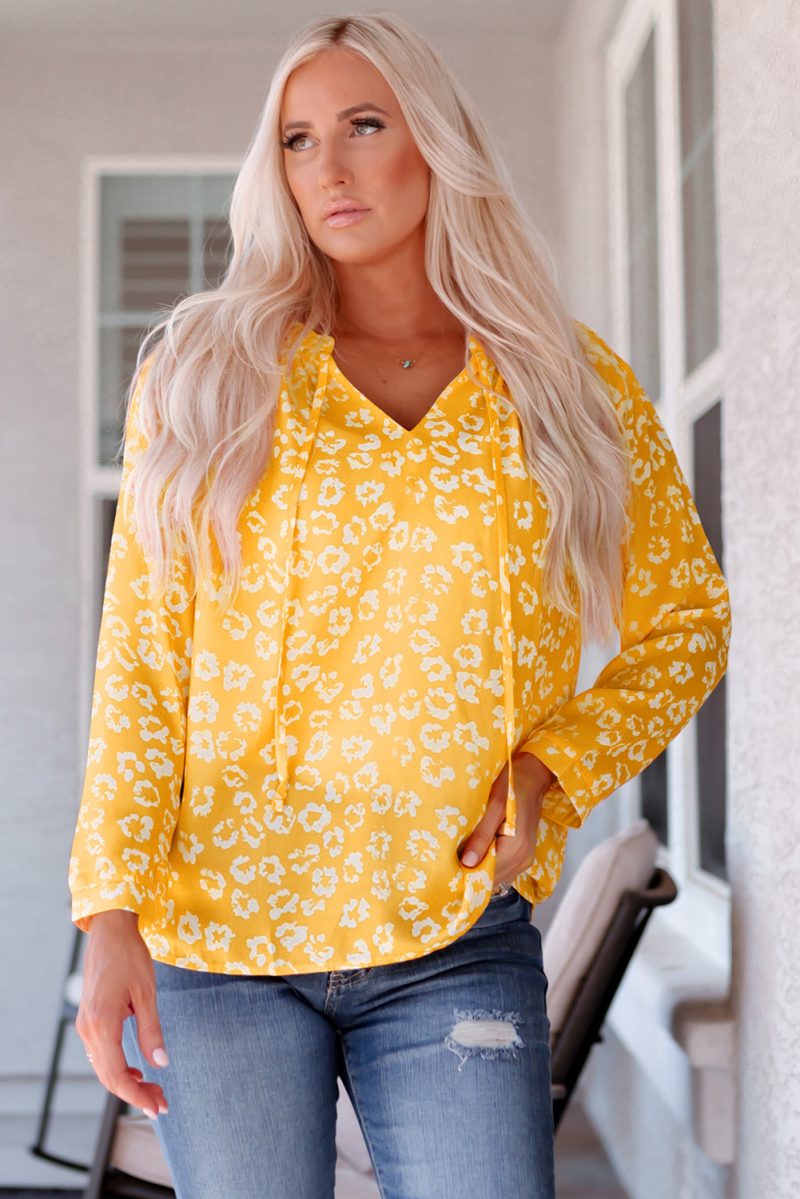 Pullover Print Women Shirt Spring Summer Floral V neck Pullover Women - Image 6