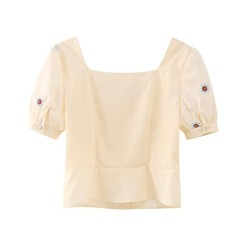 Spring Summer Puff Sleeve Top - Image 2