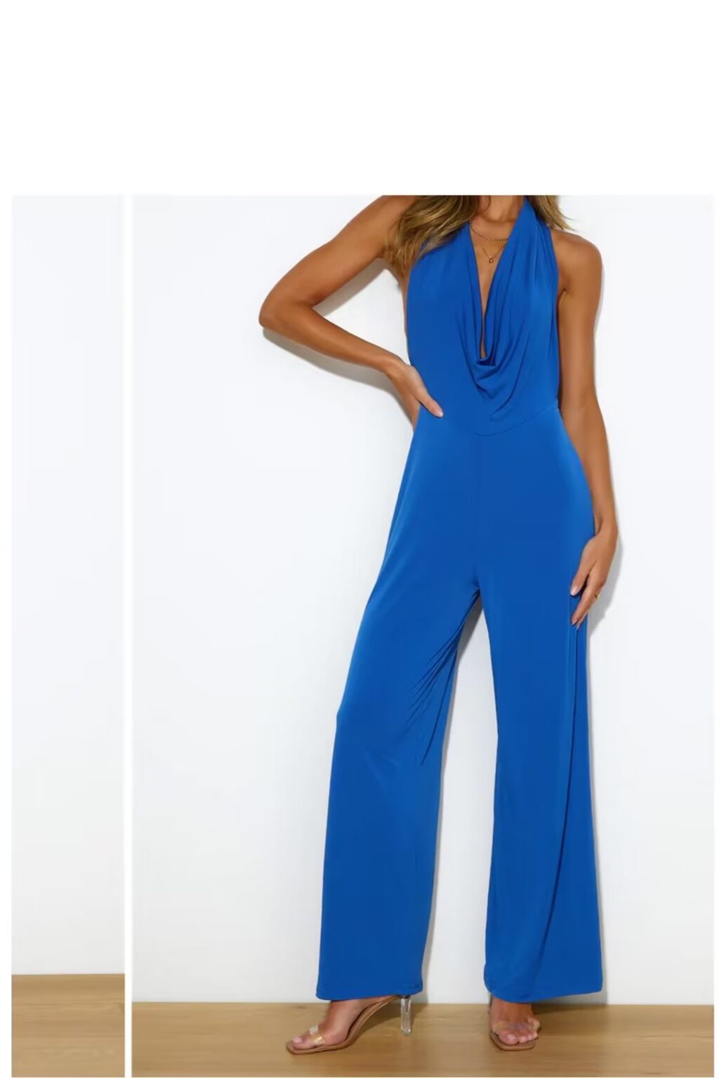 Women Clothing for Women Solid Color Backless Lace up Jumpsuit - Image 4