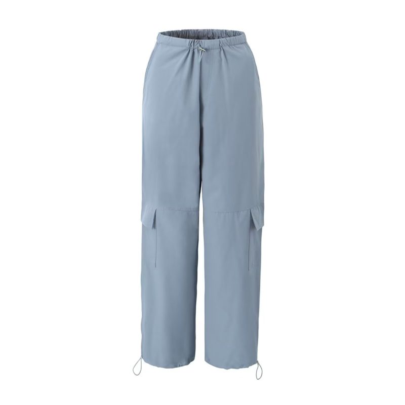 Women Mid Length Overalls Ankle Strap Elastic Waist Casual Pants - Image 2