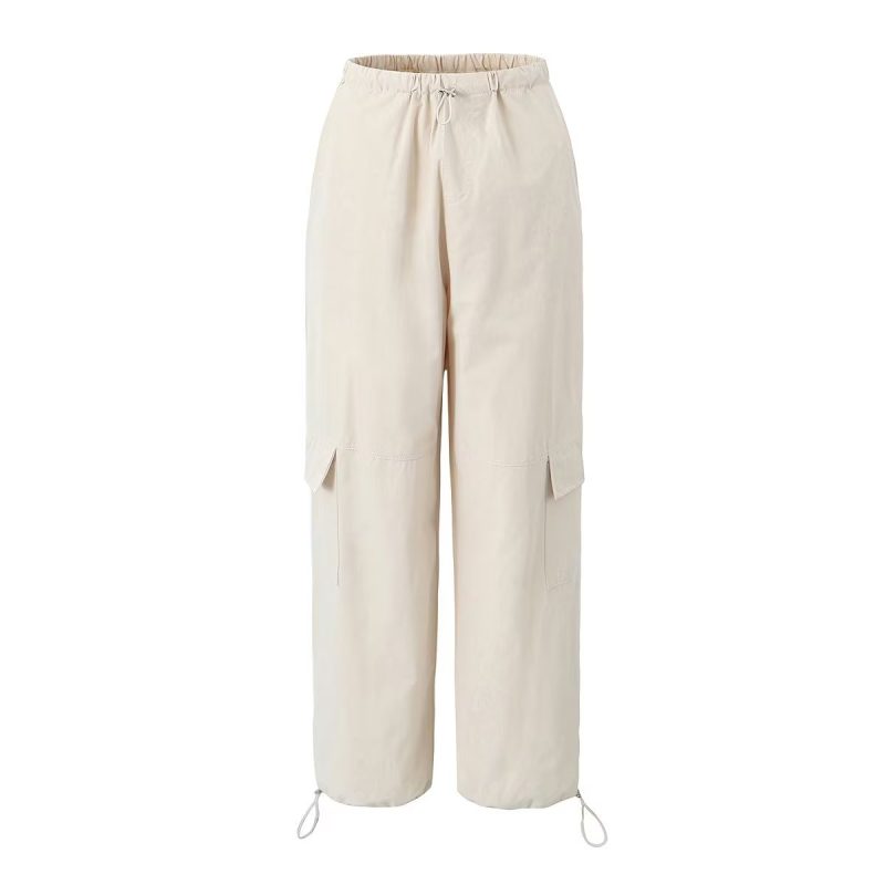 Women Mid Length Overalls Ankle Strap Elastic Waist Casual Pants - Image 4