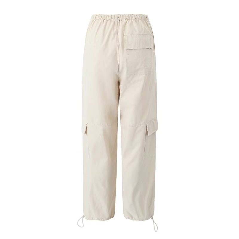 Women Mid Length Overalls Ankle Strap Elastic Waist Casual Pants - Image 5