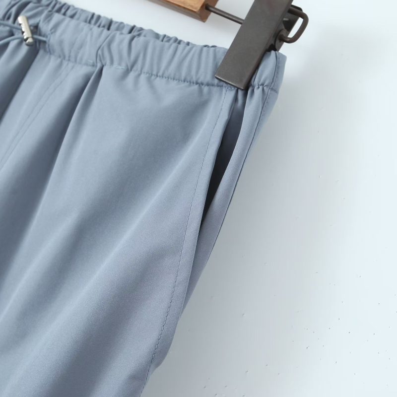 Women Mid Length Overalls Ankle Strap Elastic Waist Casual Pants - Image 8