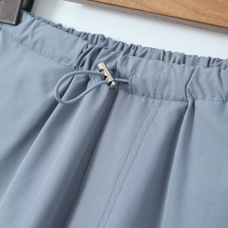 Women Mid Length Overalls Ankle Strap Elastic Waist Casual Pants - Image 9