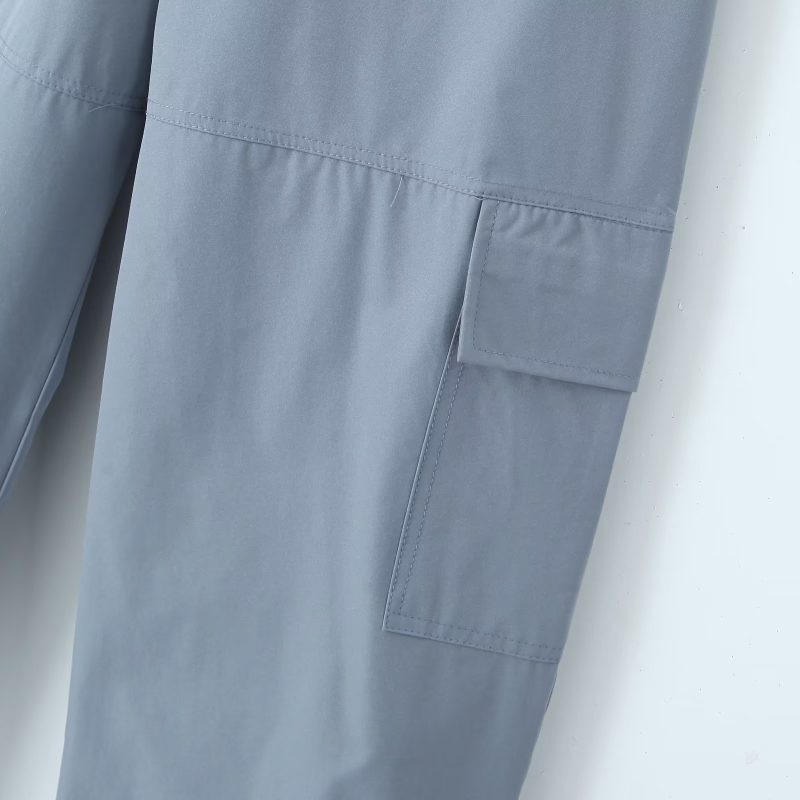Women Mid Length Overalls Ankle Strap Elastic Waist Casual Pants - Image 10