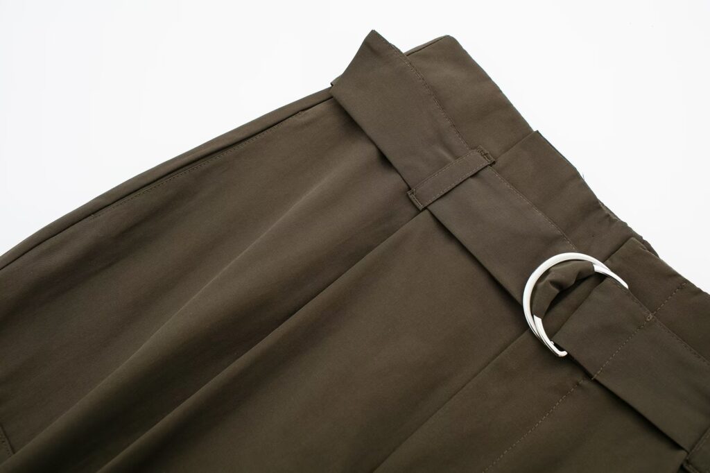 Summer Women Clothing Commuting Army Green Straight Cargo Pants - Image 9