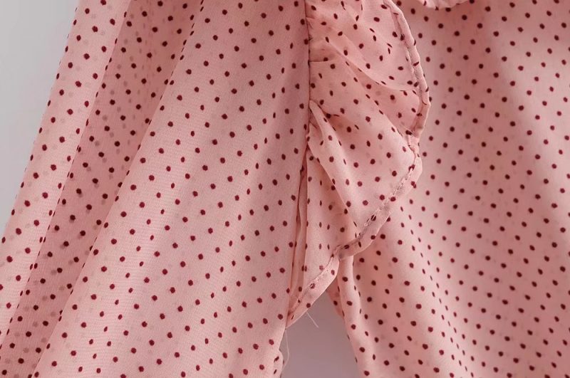 Fall Women Clothing Laminated Decoration Polka Dot Shirt - Image 6