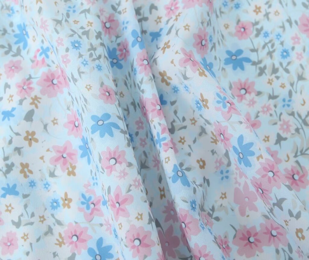 Women Pleated Loose Slimming Round Neck Puff Sleeve Floral Dress - Image 13