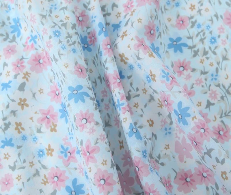 Women Pleated Loose Slimming Round Neck Puff Sleeve Floral Dress - Image 13