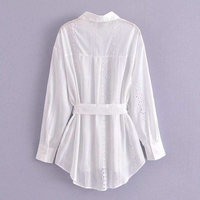 Women Embroidered Elegant Long Sleeved Shirt - Image 2