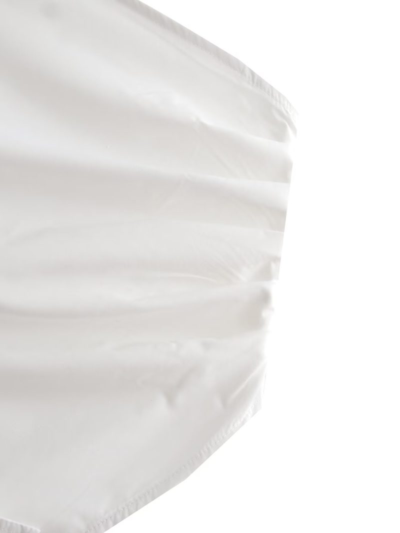 Slim Fit Dislocation Design Top Sweet Fresh Women Clothing Solid Color One Shoulder Shirt - Image 7