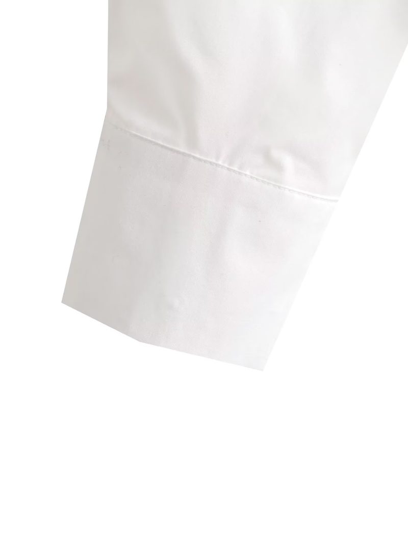 Slim Fit Dislocation Design Top Sweet Fresh Women Clothing Solid Color One Shoulder Shirt - Image 9