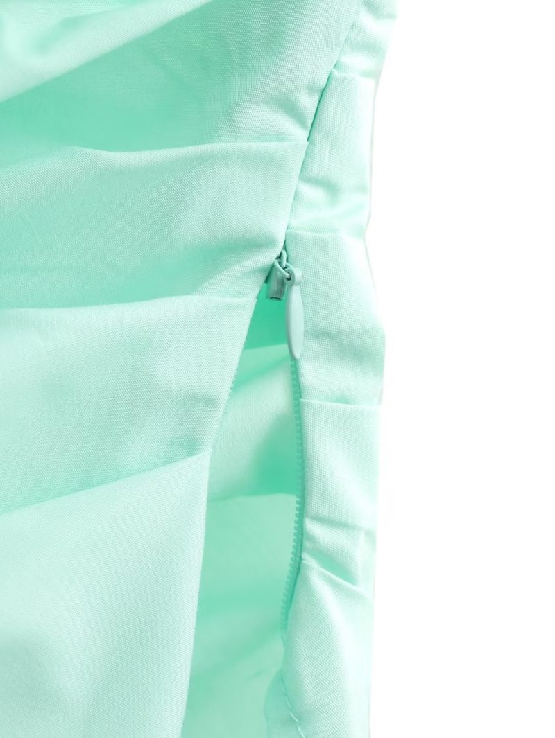 Slim Fit Dislocation Design Top Sweet Fresh Women Clothing Solid Color One Shoulder Shirt - Image 10