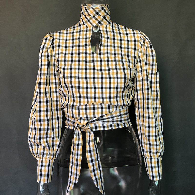 Long Sleeve Sexy Backless Korean Ladies Lattice Top - Image 4