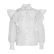 Spring Solid Color Sexy See through Shirt Women Stand up Collar Tie Patchwork Ruffled Long Sleeve Slim Shirt