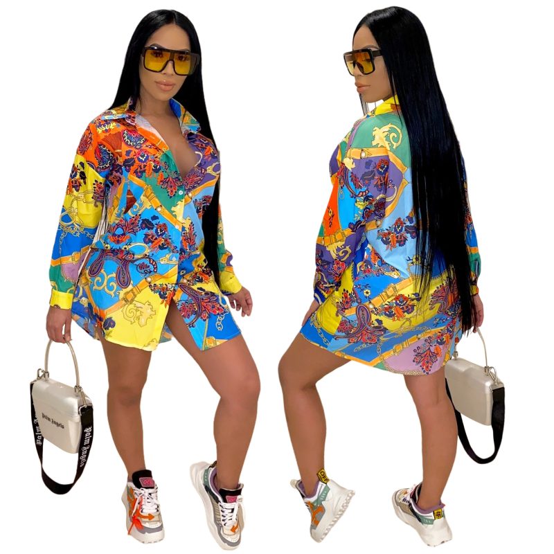 Printed Shirt Multi-Color Women Clothing Skirts - Image 5