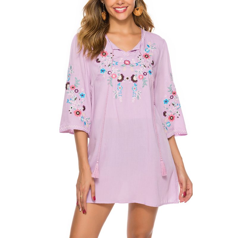 Women Spring Clothing Loose Dress Retro French Dress - Image 4