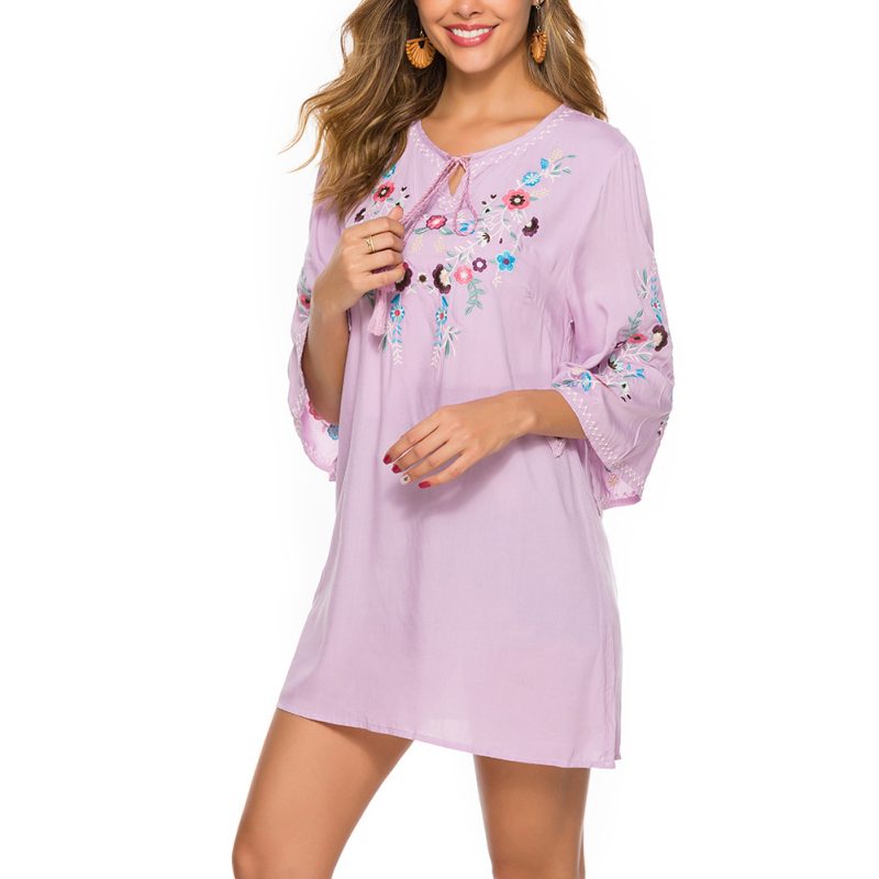 Women Spring Clothing Loose Dress Retro French Dress