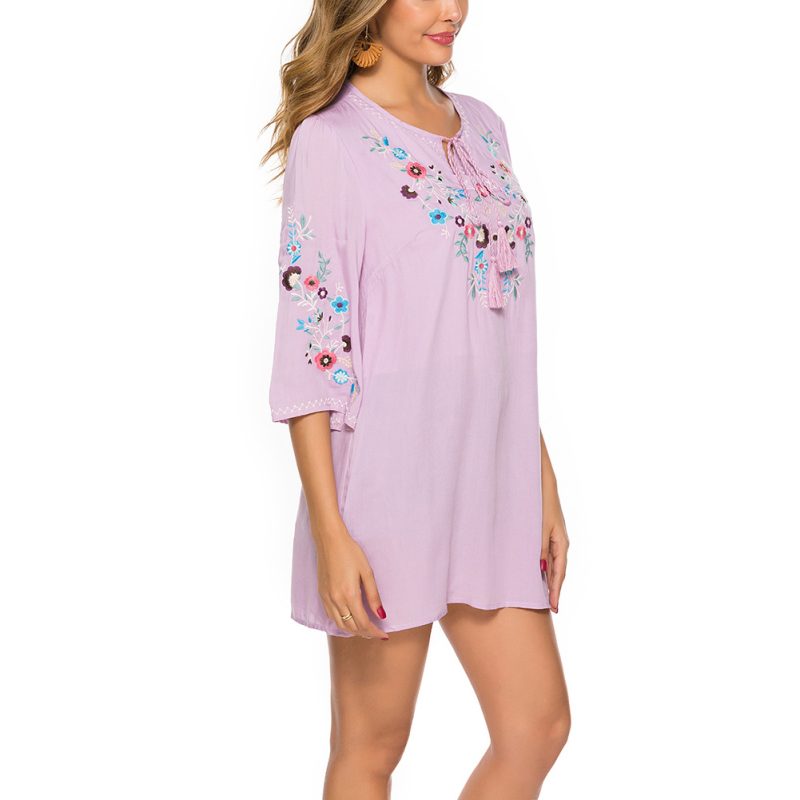 Women Spring Clothing Loose Dress Retro French Dress - Image 3