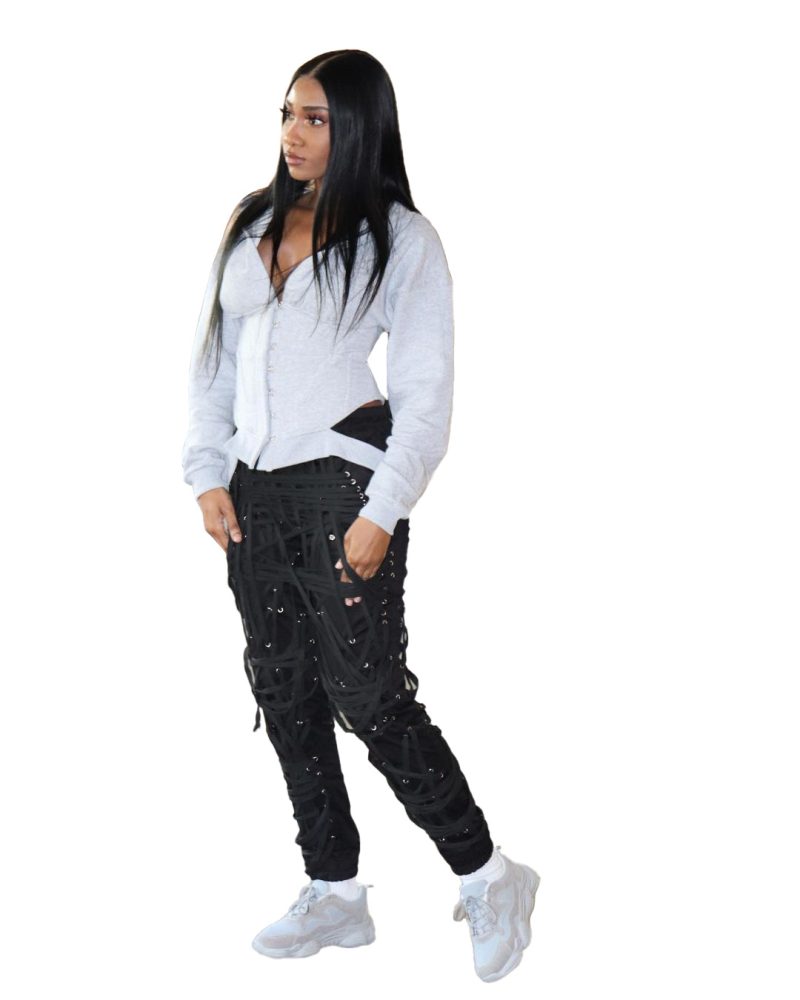 Women Wear Trend Dark Ribbon Trousers Non-Printing Recommended - Image 3