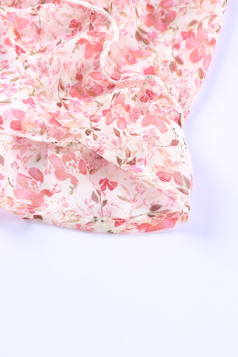 Pink Frilled Tiered Floral Plus Size Dress - Image 10