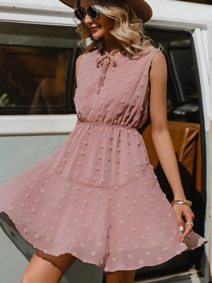 Sexy v-neck loose solid dress Spring summer women dress Comfortable holiday dress