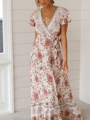 Summer Casual Holiday Floral Print Dress Sexy Dress Women Clothing