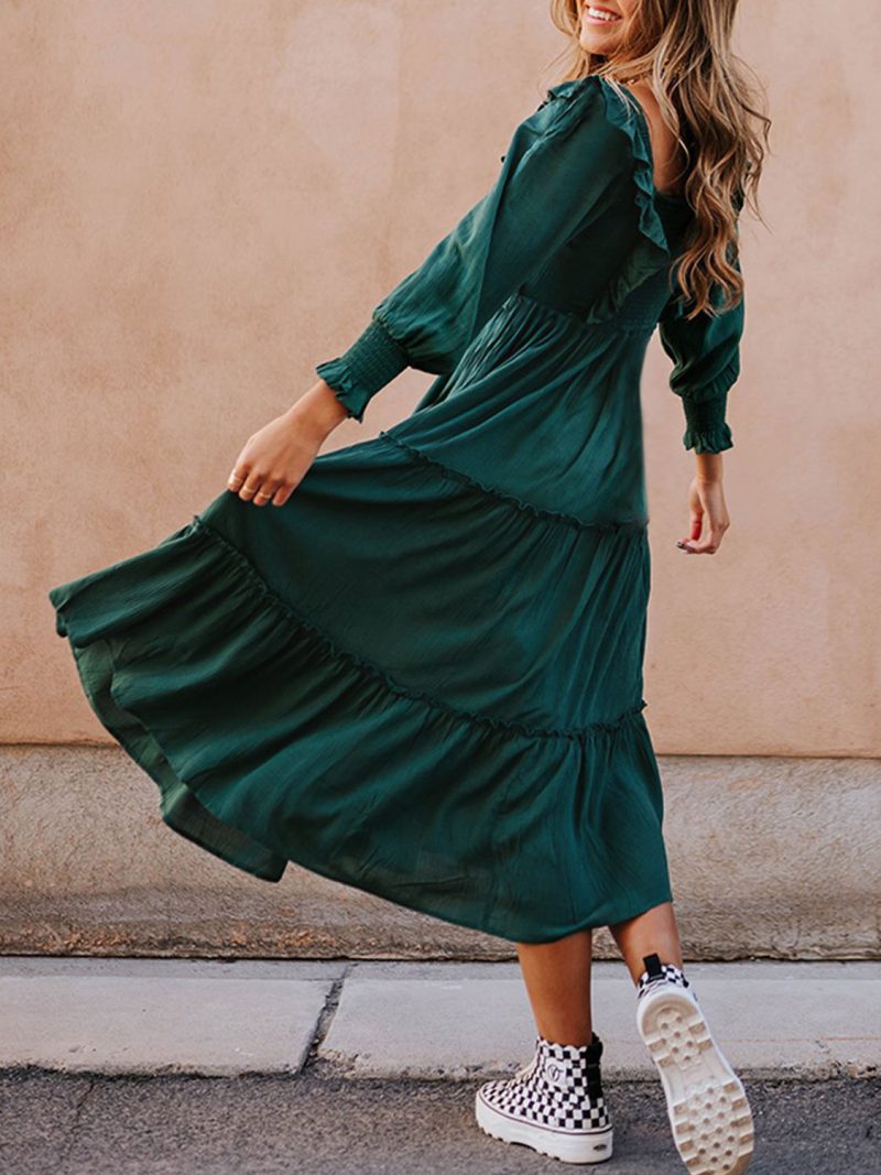 trend dark green holiday dress - Image 3