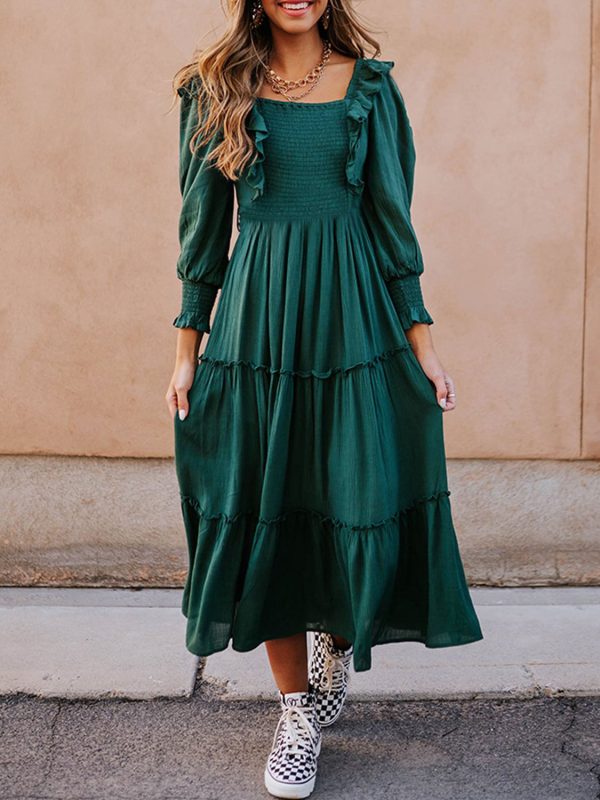 trend dark green holiday dress - Image 4