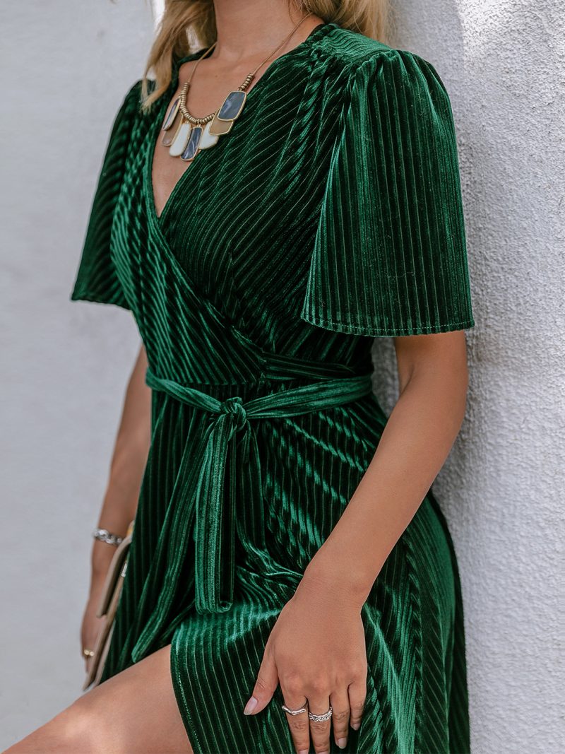 Spring Autumn One-Piece Dress Solid Color Strap Slim Dress Casual Holiday Dress - Image 4