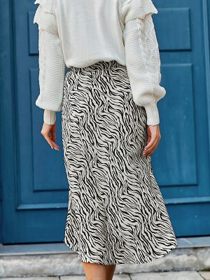 Holiday high waist stripes wrap skirt autumn Bohemia elastic thin women skirt chain soft ladies bottoms