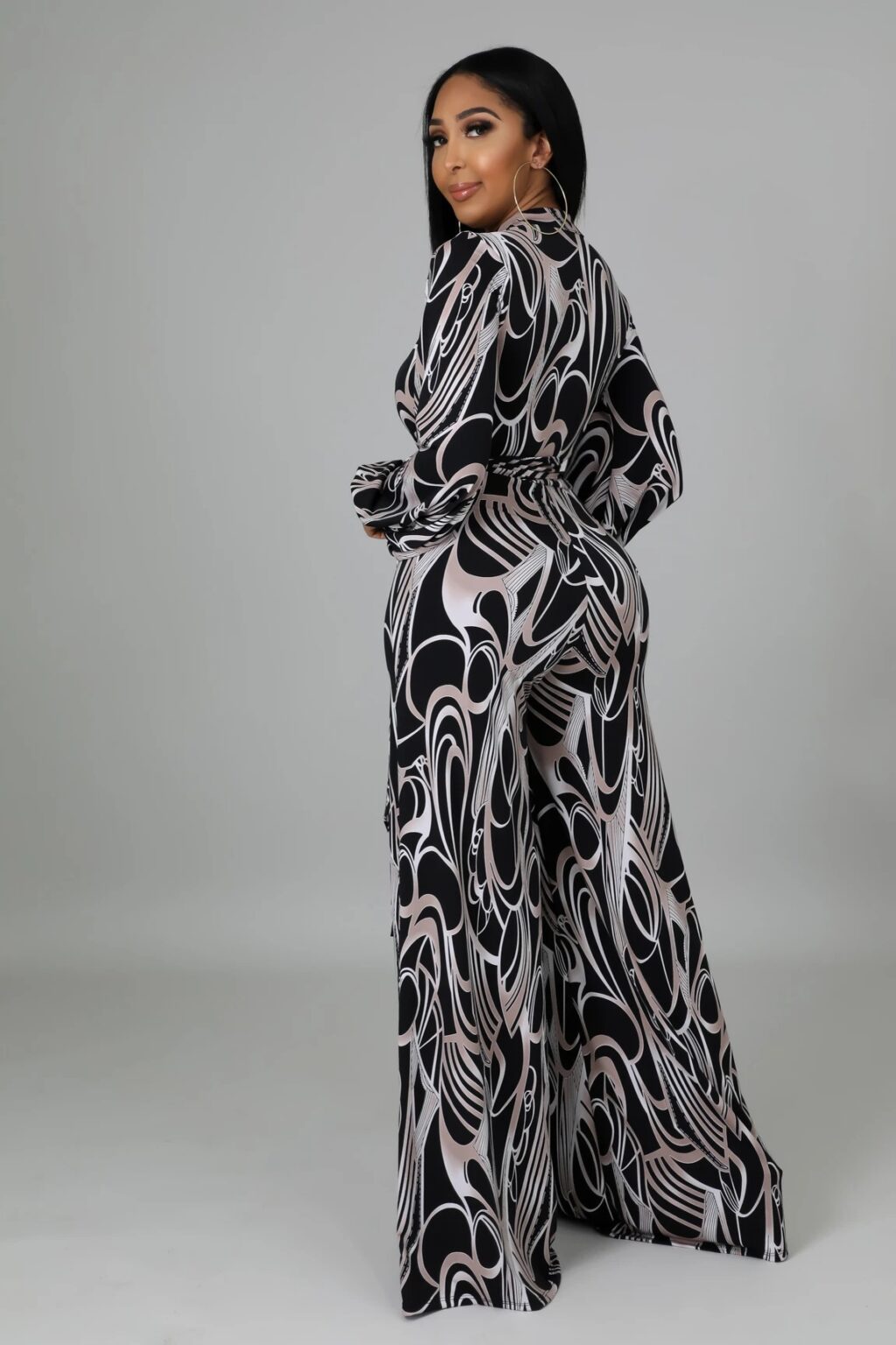 Printed Loose Casual Women Jumpsuit - Image 2