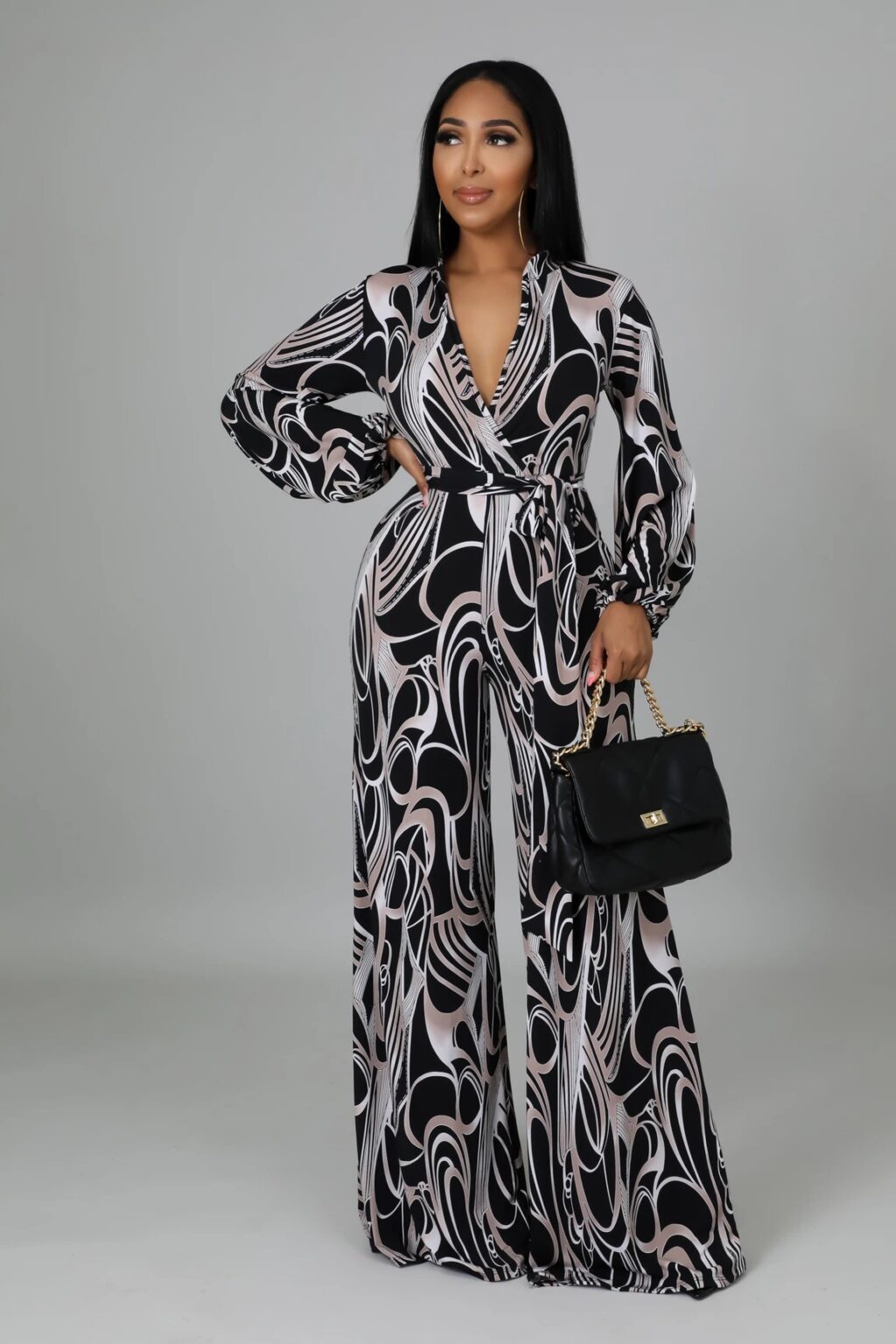 Printed Loose Casual Women Jumpsuit - Image 4