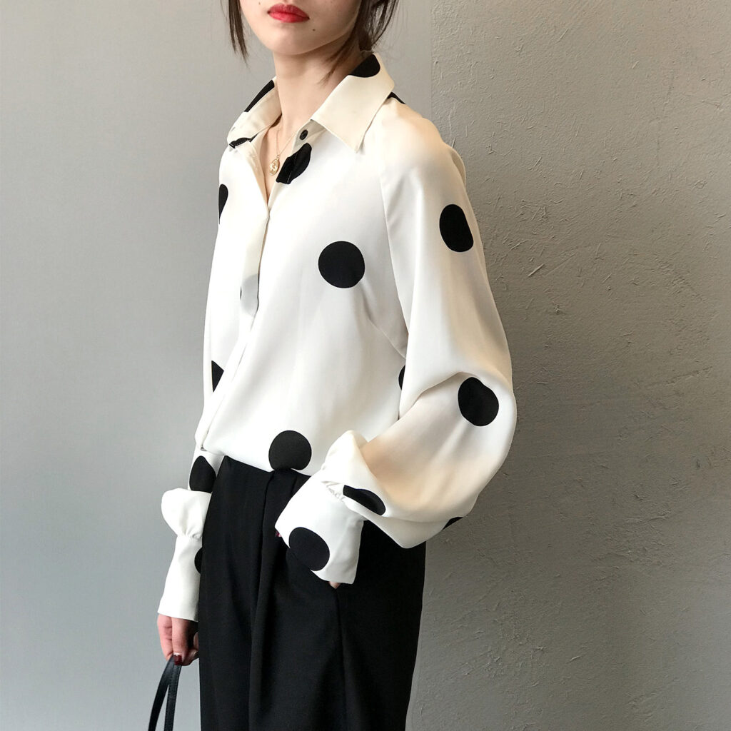 Spring French Retro Polka Dot Chiffon Shirt Women Long Sleeve Loose Korean Shirt Women - Image 4