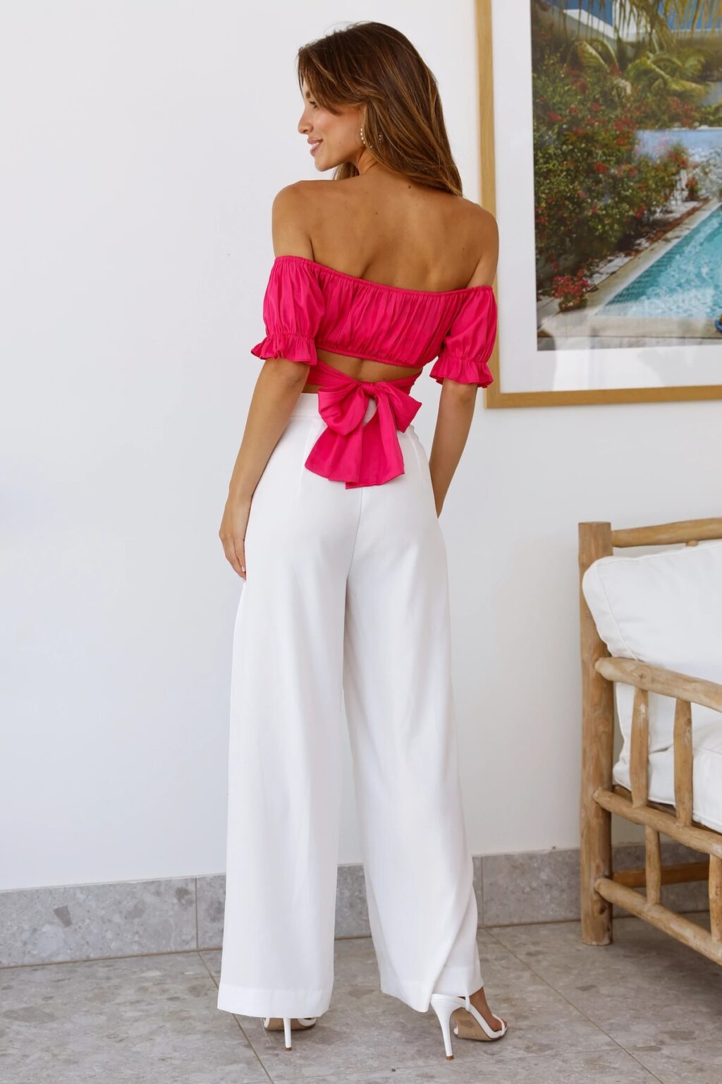 Spring Women New Lace-up Tube Top White Shirt - Image 3
