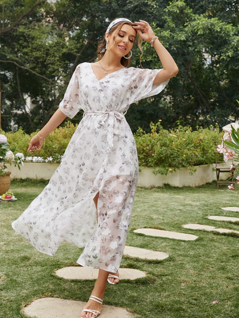 Spring Summer Ladies Floral Holiday One Piece Dress - Image 4